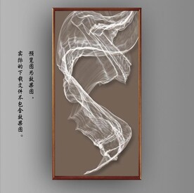 3D抽象白色飘带玄关装饰画