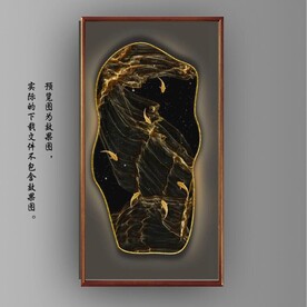 光影灯带画中镜锦鲤玄关装饰画