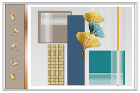 装饰画 几何图形 杏叶