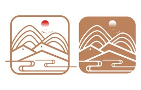 中式边框中国风山纹云纹标题框