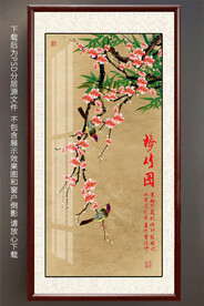 梅花竹子玄关装饰画