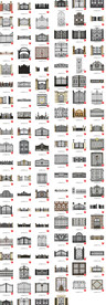 铁艺门围墙 SU模型 景观柱
