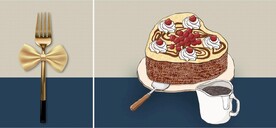 装饰画 蛋糕 叉子