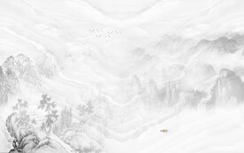 高山流水山水新中式背景墙