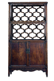 老红木明式双层亮格柜