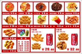 炸鸡汉堡店菜单灯片海报 