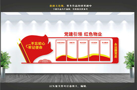 红色物业文化墙