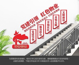 红色物业文化墙