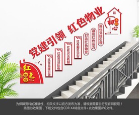 红色物业文化墙