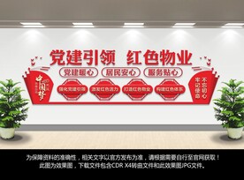 红色物业文化墙