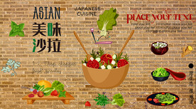 沙拉美食背景墙