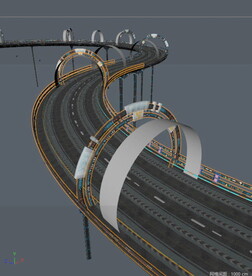 科幻公路 c4d模型
