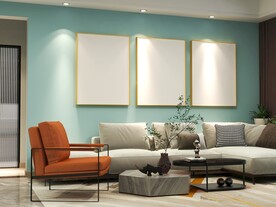 客厅装饰画背景墙效果图样机设计