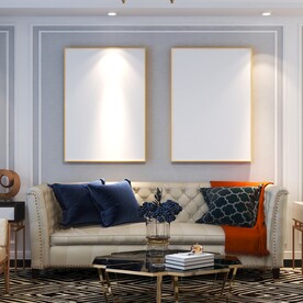 客厅装饰画背景墙效果图样机设计