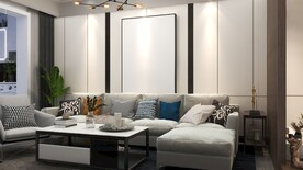 客厅装饰画背景墙效果图样机设计