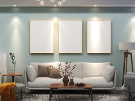 客厅装饰画背景墙效果图样机设计