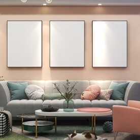 客厅装饰画背景墙效果图样机设计