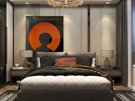 客厅装饰画背景墙效果图样机设计