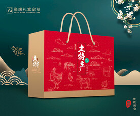 特产包装 熟食礼盒平面展开图