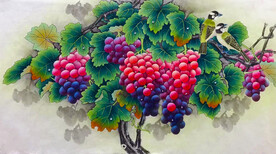 工笔画葡萄