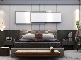 卧室装饰画挂画样机效果图设计