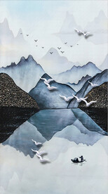 装饰画 新中式水墨山水画