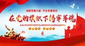 建团100周年军队展板背景