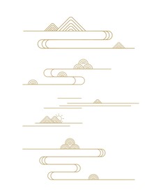 矢量中国风中式山纹祥云纹