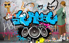 水泥墙街头涂鸦街头工装背景墙