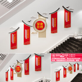 保密管理楼道文化墙