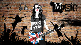 摇滚音乐酒吧背景墙