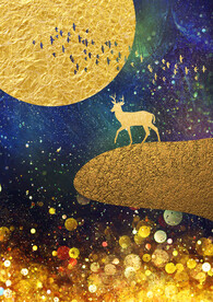 装饰画 抽象画 麋鹿