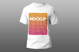 男性短袖白色T恤样机