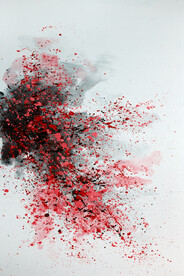 装饰画 红色水墨抽象画