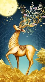 新中式发财鹿玄关