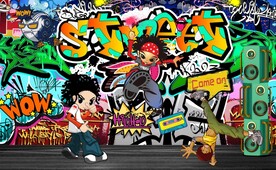 涂鸦街头工装背景墙图片