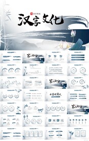 中国风汉字文化动态PPT模板