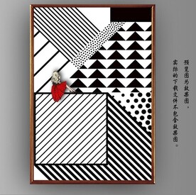 现代风抽象美女风景装饰画