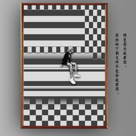 现代风抽象美女风景装饰画