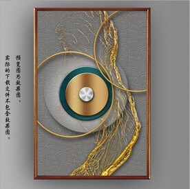 抽象金色立体几何玄关装饰画