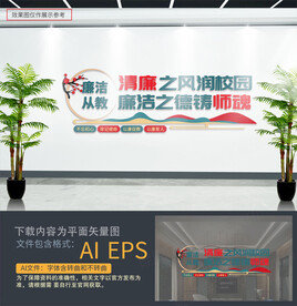 廉洁校园文化墙