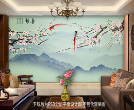 梅花客厅背景墙