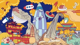 兰州旅游插画分层可编辑