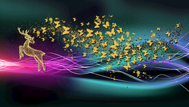 装饰画 麋鹿 蝴蝶