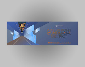 蓝金商业地产广告精装修公寓海报