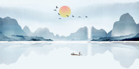 装饰画 新中式山水画