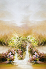 装饰画 黄色山水画