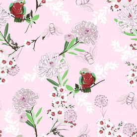 唯美花草花卉小鸟