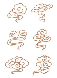 矢量中国风古典祥云中式云纹花纹