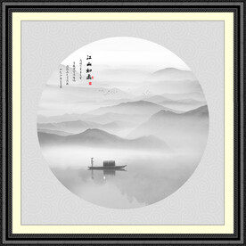 圆形山水画